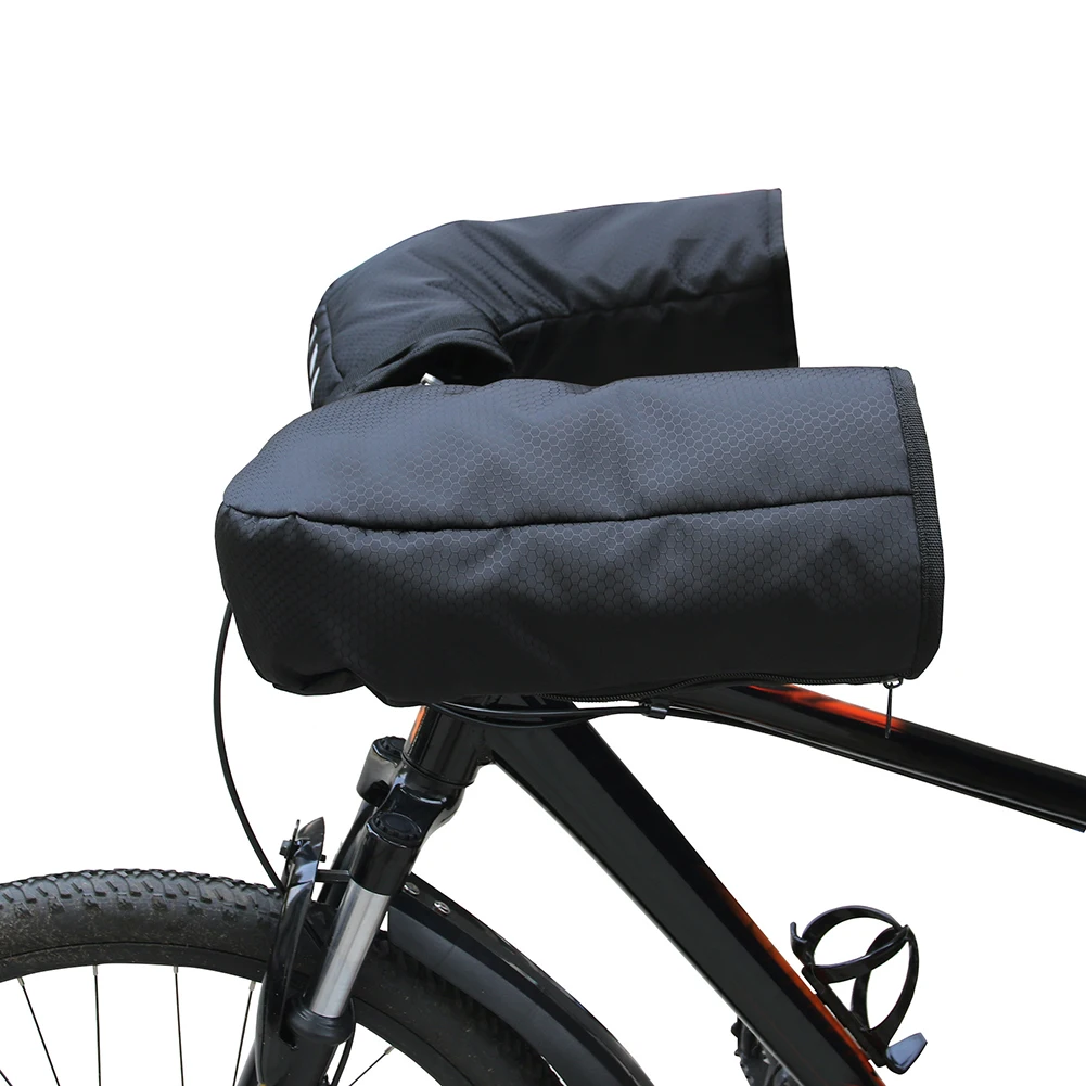 Commuting On Mountain Bike - Reflective Handlebar Mittens 1 Pair For