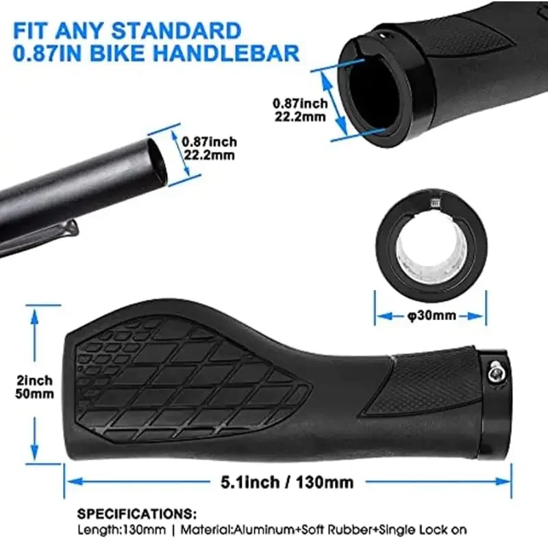 Alloy Rubber Bike Grips Single - огляд і ціна Commuting On Mountain Bike