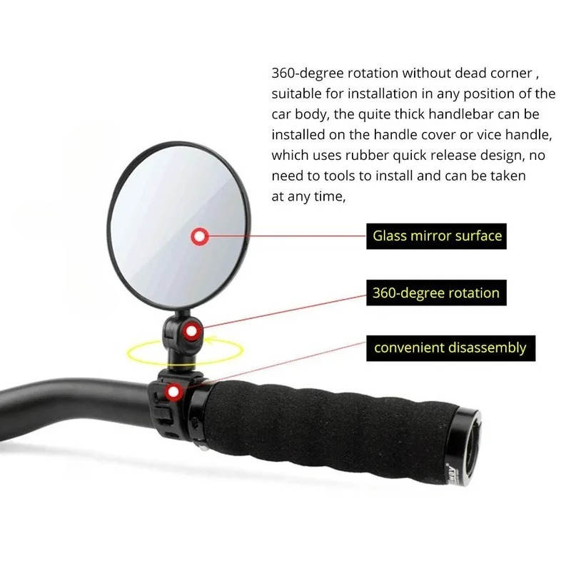 Bicycle Rearview Handlebar Mir - огляд і ціна Mirror Handlebar Convex